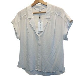 Veronica Beard Merci 100% Silk Top White Size 6 NWT